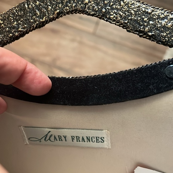 Mary Frances Vintage Beaded Handbag Black Suede Boho Leaf Design – Missing Beads - Picture 10 of 10